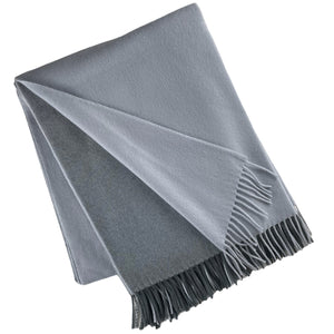 Wool Two Tone Throw with Fringe