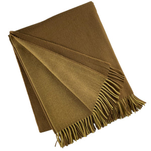 Wool Two Tone Throw with Fringe