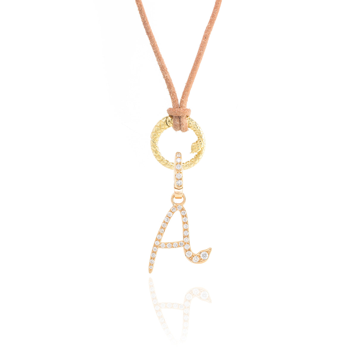 Diamond Snake Initial Charm
