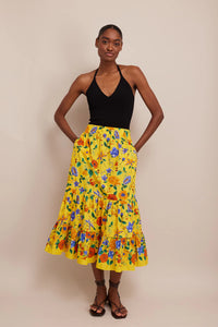 Chase Skirt in Flora Scarf Yellow