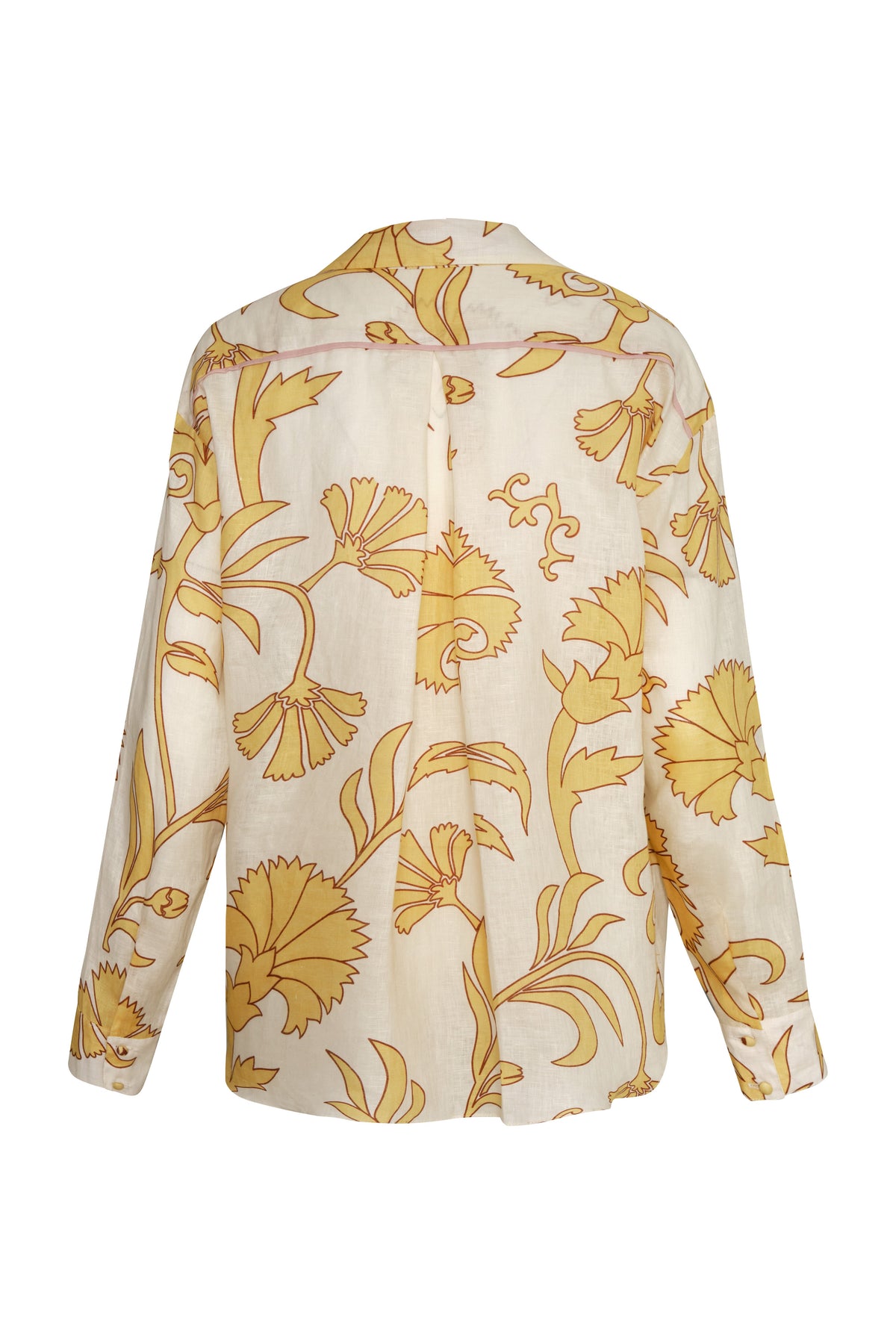 Jill Linen Shirt in Yellow Flowers