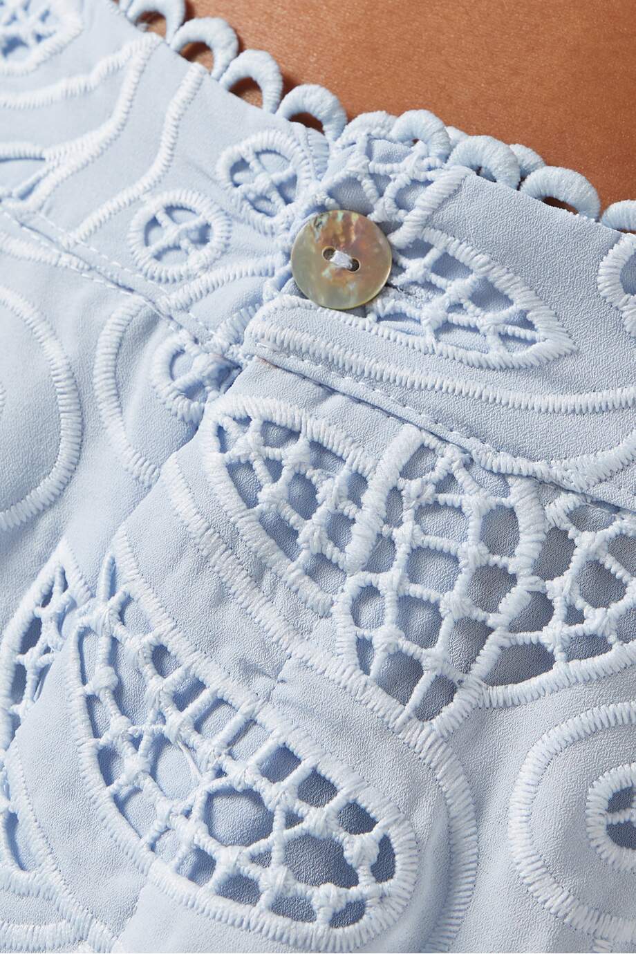 PONME SALSA SHORTS IN LIGHT BLUE EYELET - No Pise La Grama Web