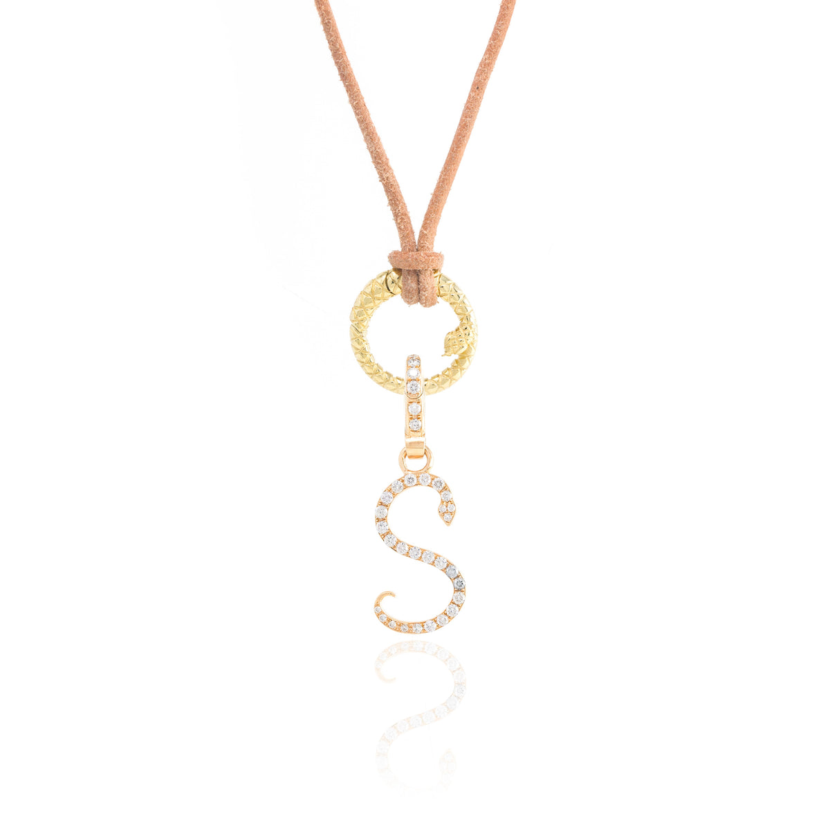 Diamond Snake Initial Charm