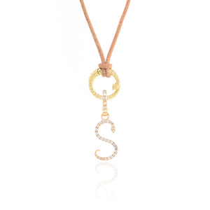 Diamond Snake Initial Charm