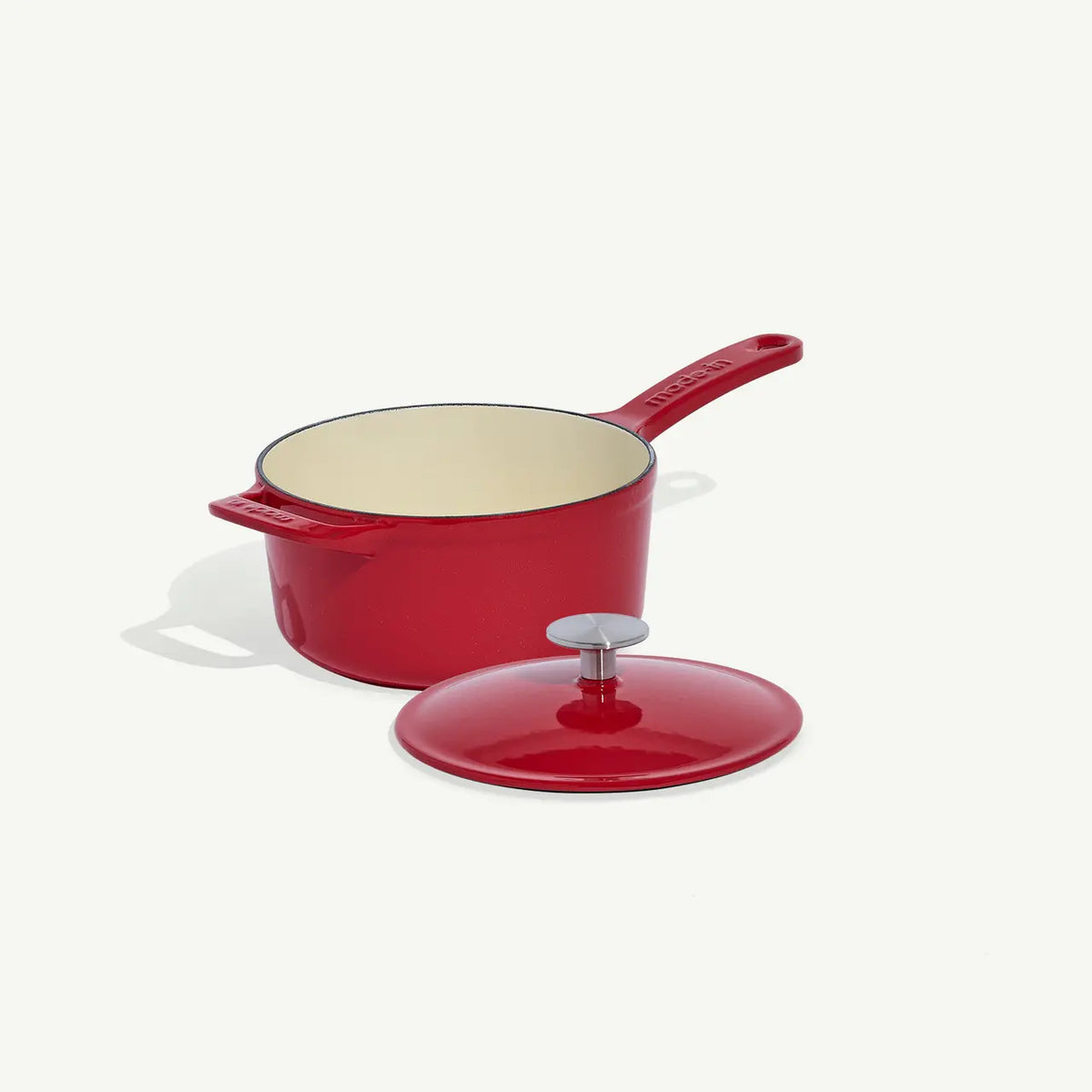 Enameled Cast Iron Saucepan in Made In Red