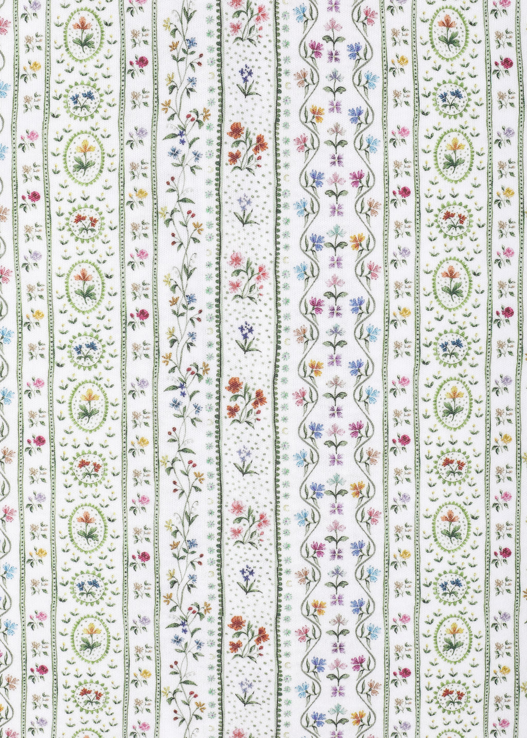 Close-up of Women’s Garden Party Short Pajama Set showcasing Riley Sheehey floral print on a white background