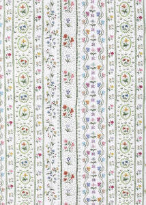 Close-up of Women’s Garden Party Short Pajama Set showcasing Riley Sheehey floral print on a white background