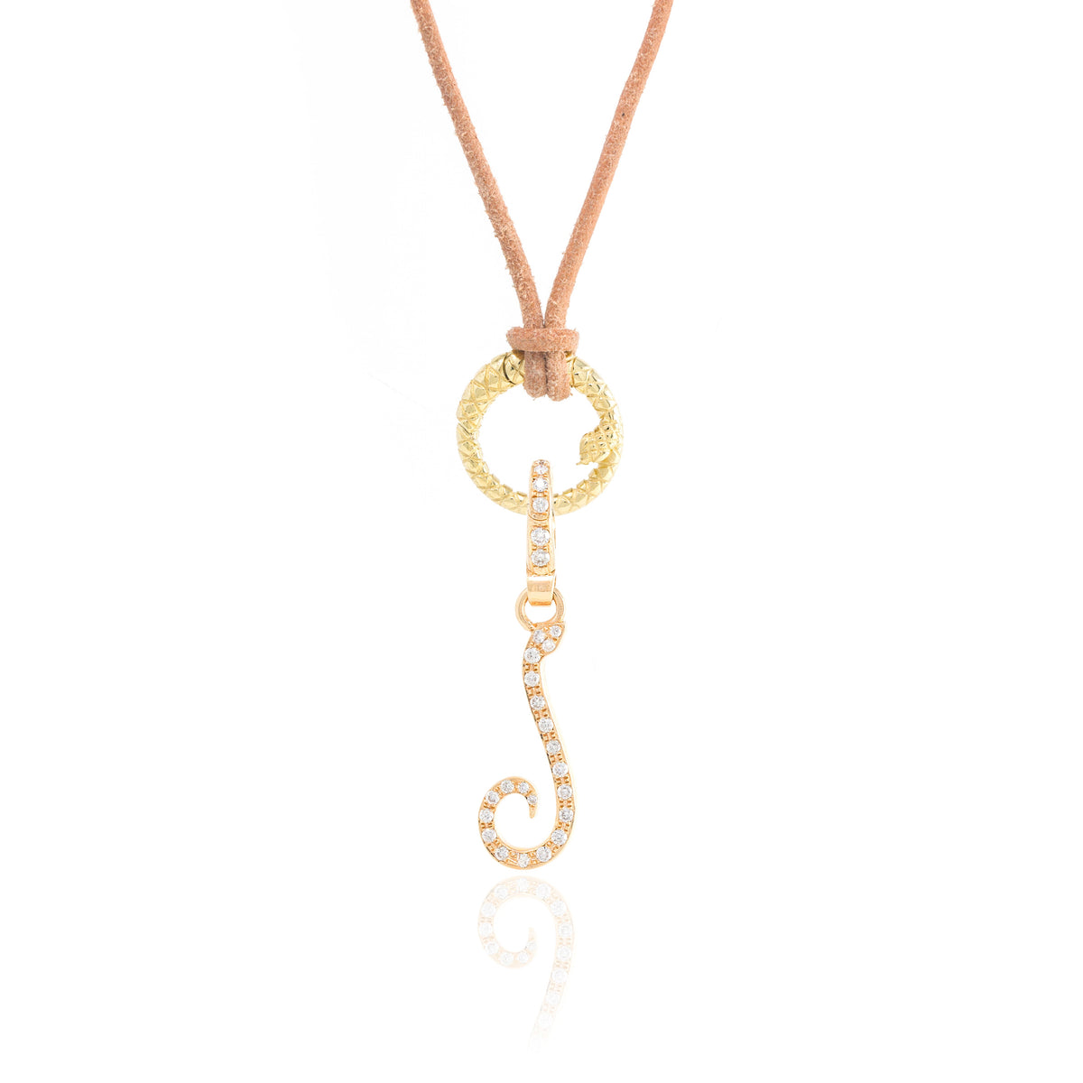 Diamond Snake Initial Charm
