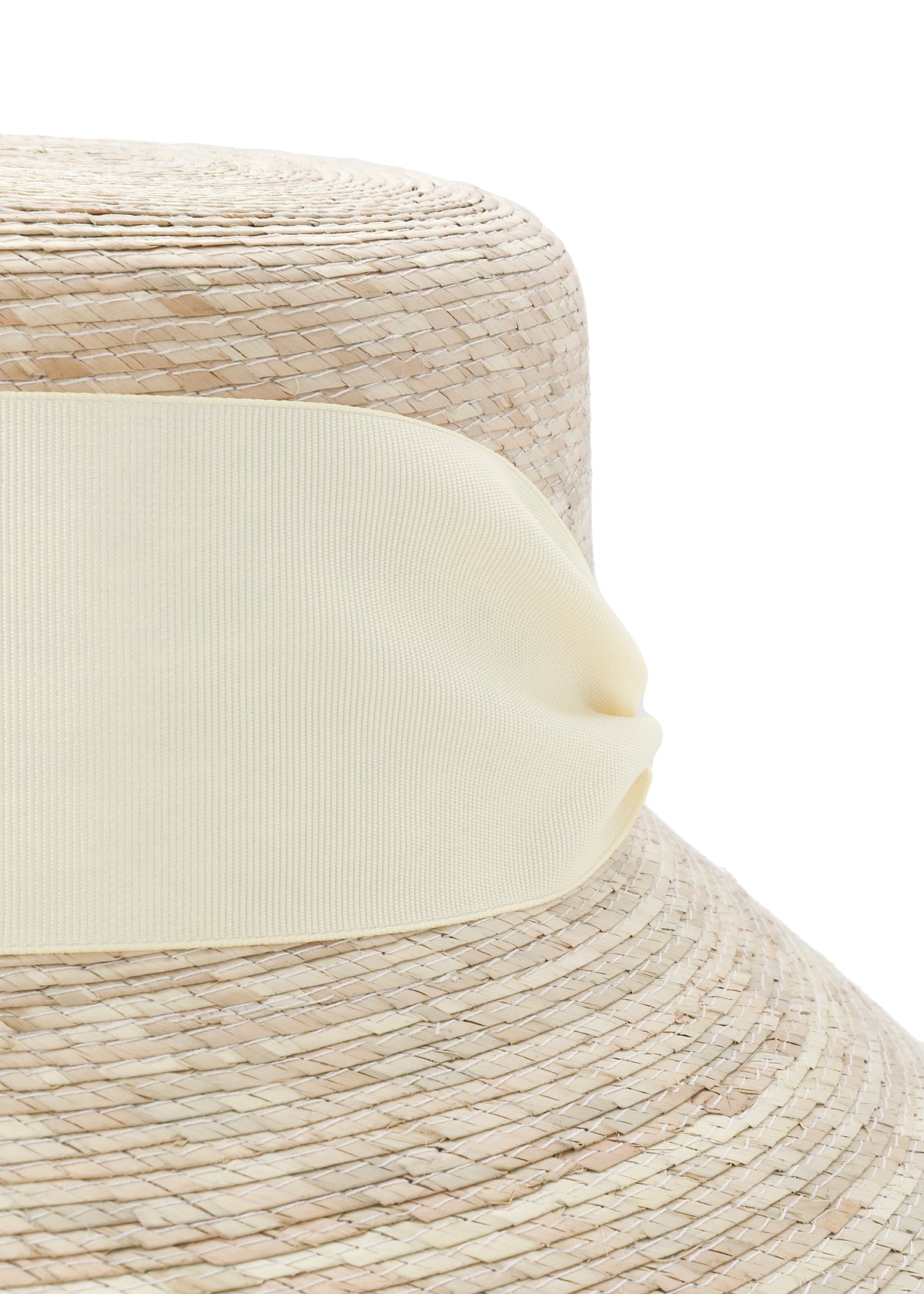 Clematis Bucket Hat with Wide & Short Ivory Grosgrain Ribbon