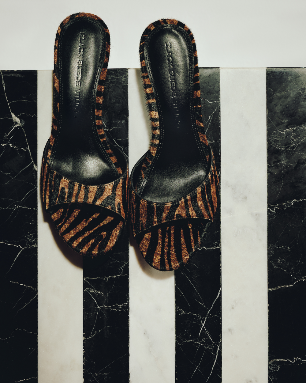 Freddie 70 Mule in Brown Zebra Pony Hair