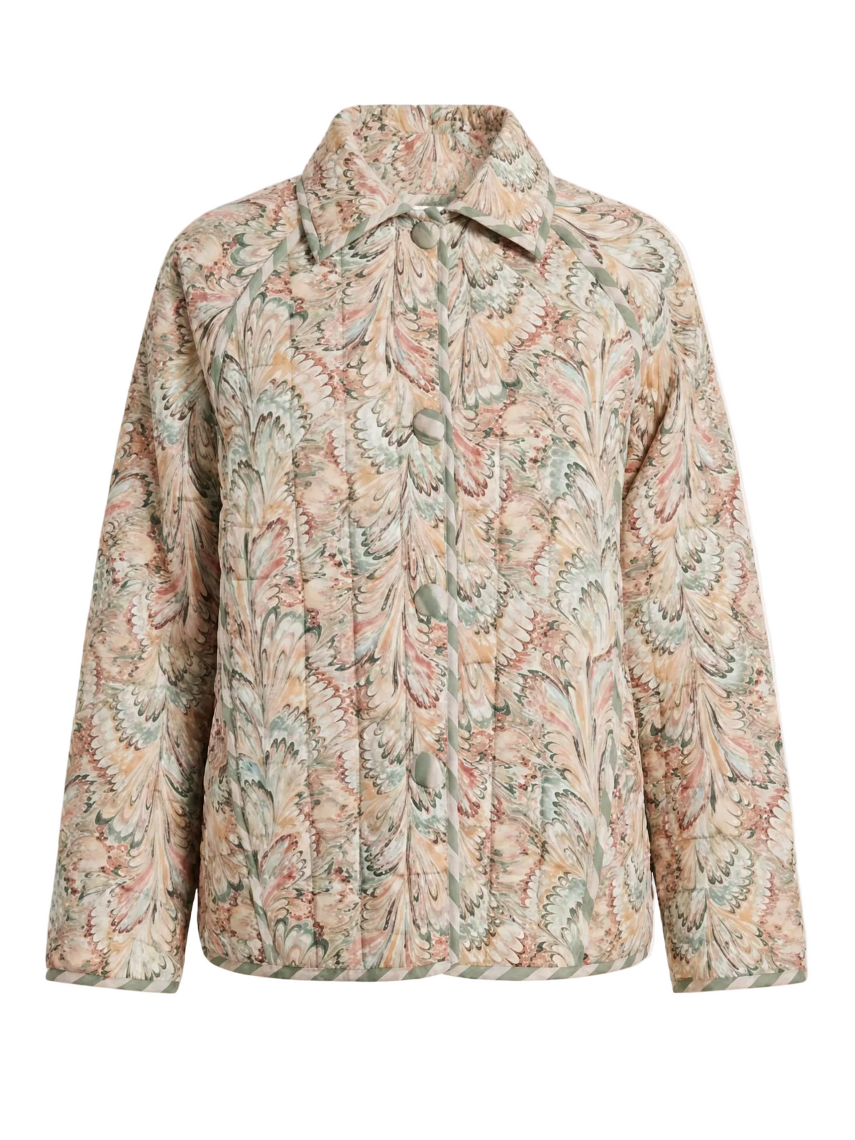 Flora Quilted Jacket in Peacock Garden