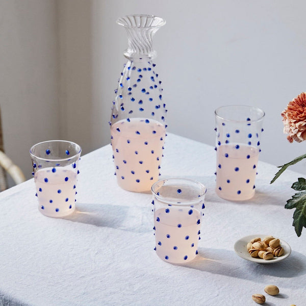 Blue Pom Tumbler, Set of 4
