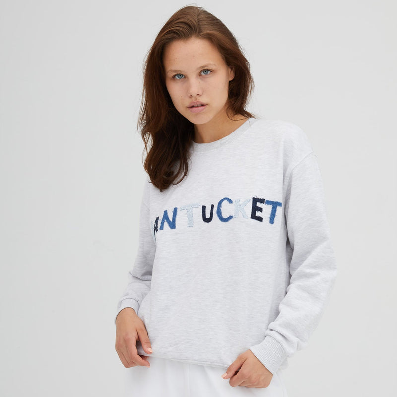 Denim Letter Sweatshirt