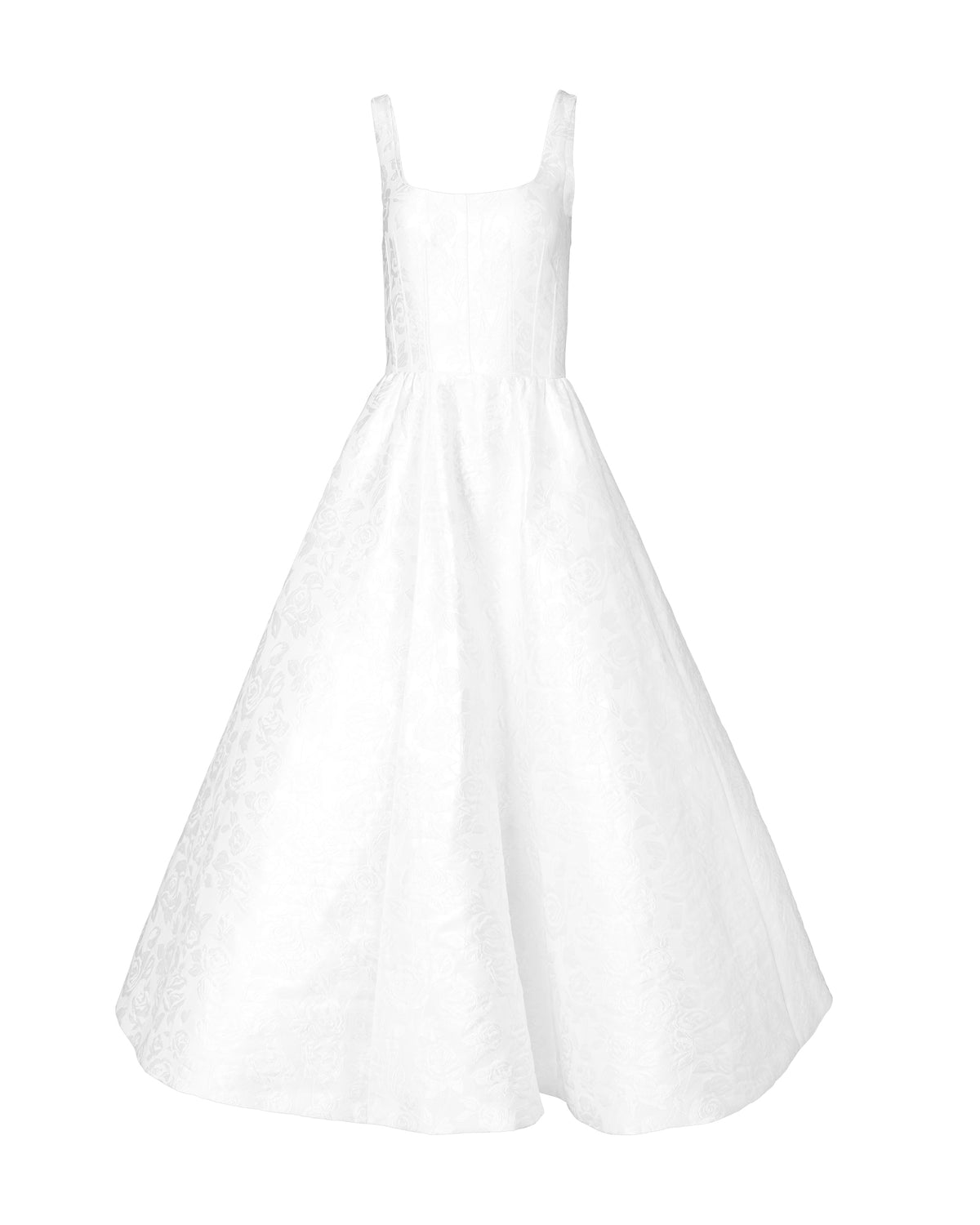 Bridal Jacquard Scoopneck Fit & Flare Midi Dress
