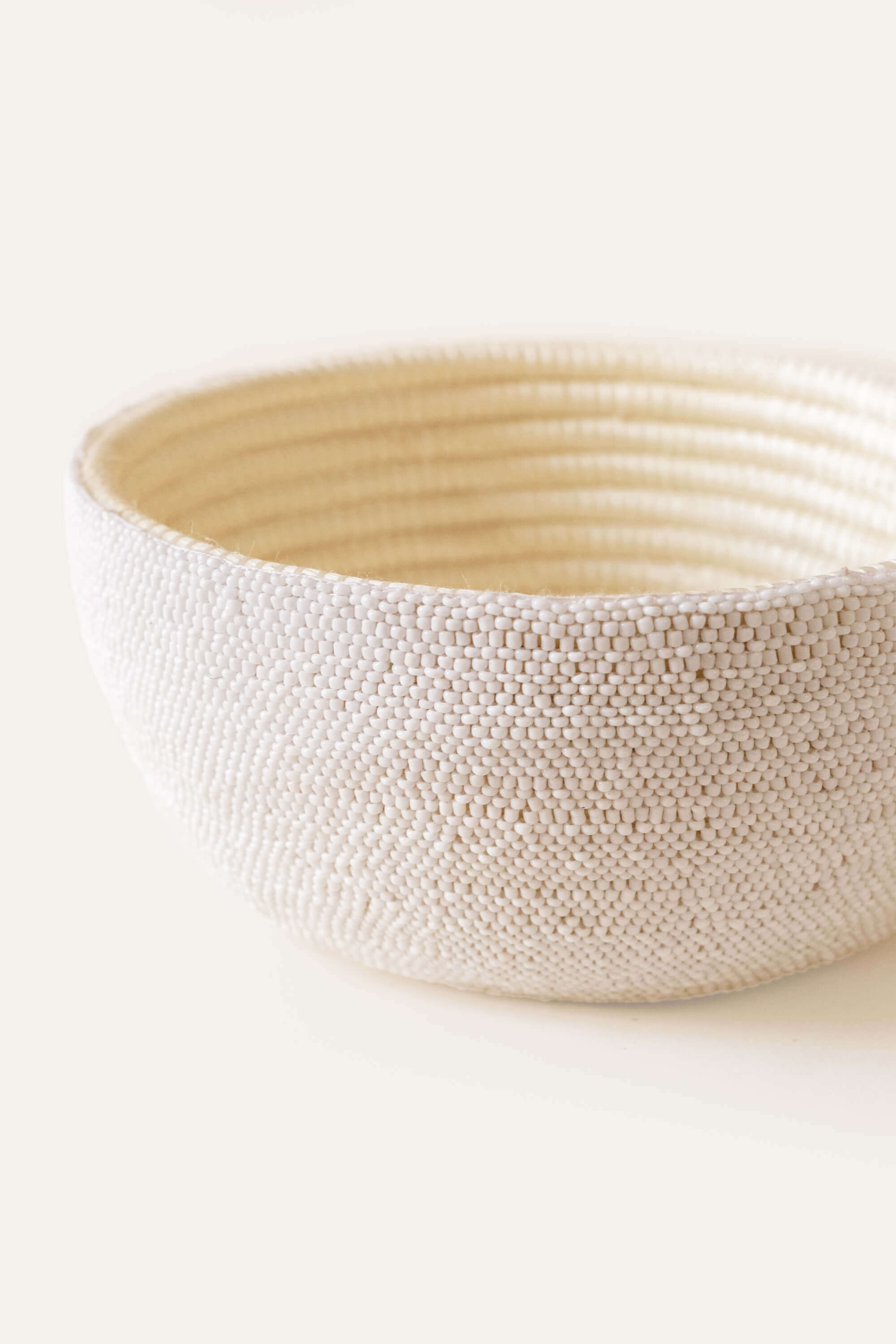 Small Beaded Bowl White