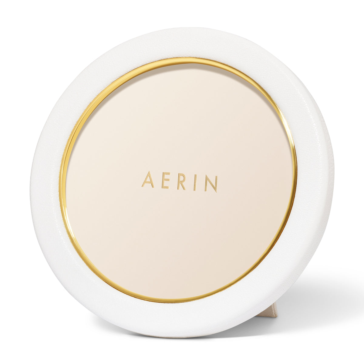 Piero Leather Round Frame in Shadow White