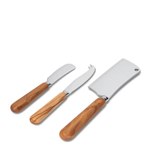 Olive Wood Cheese Knives, Set of 3