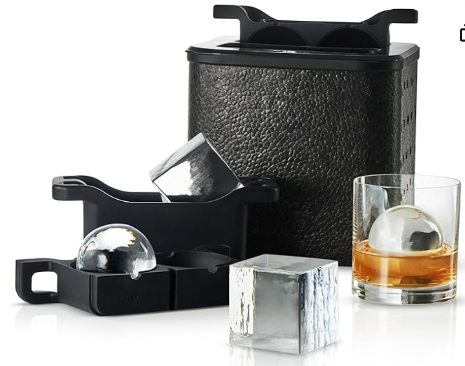 Berlinzo Clear Ice Cube Maker Mold - Combo 2+2 Crystal Clear Ice Cubes & Balls