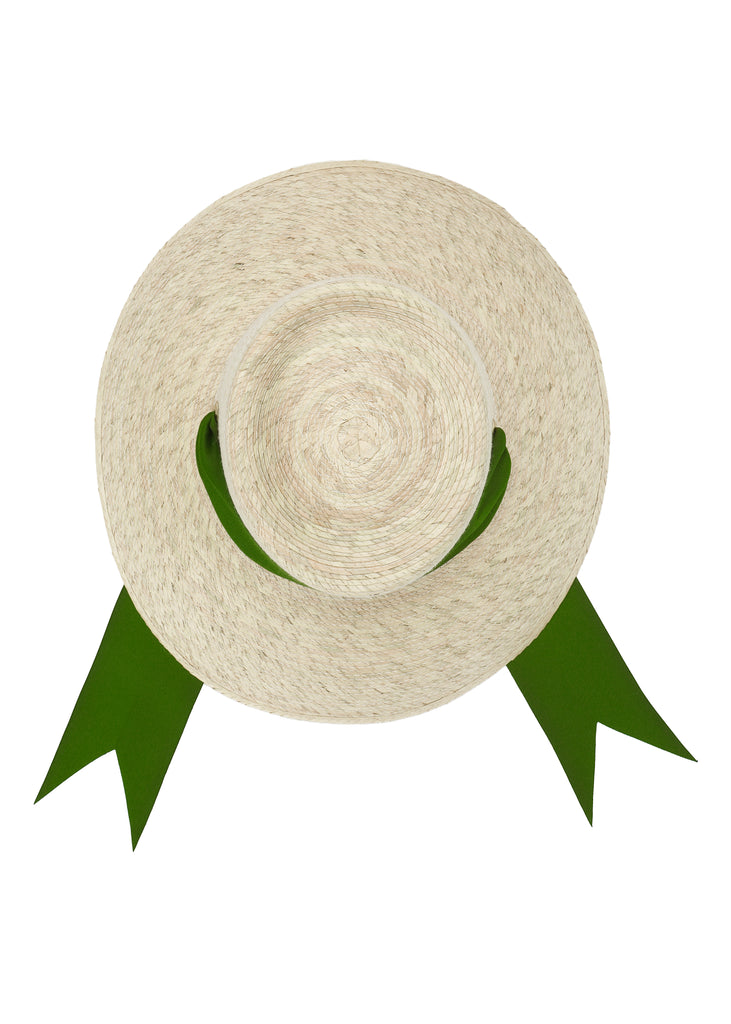 Wildflower Sun Hat With Wide Olive Green Grosgrain Ribbon