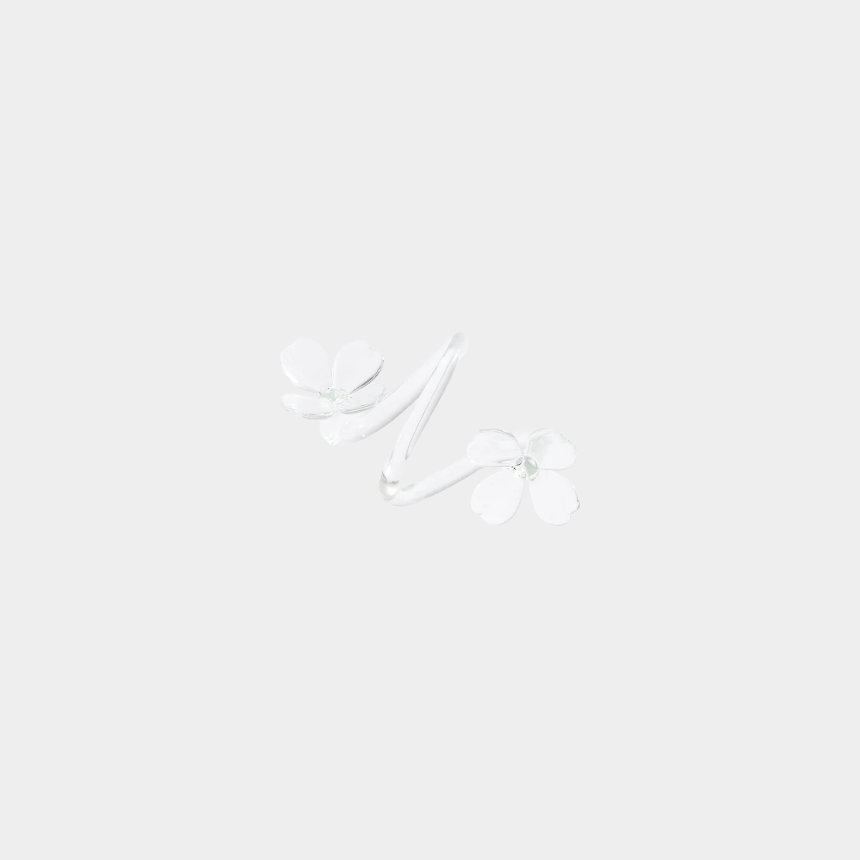 Botanica Glass Flower Napkin Rings (Set of 4), Clear
