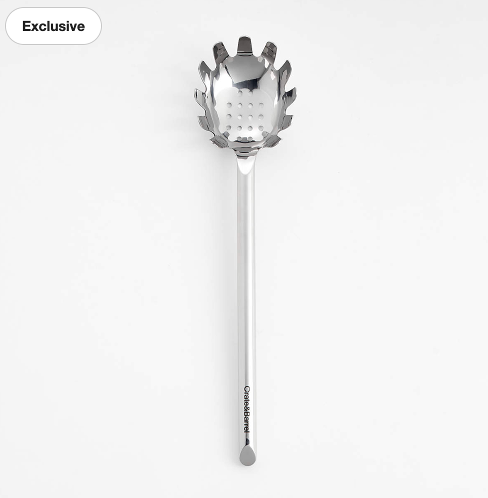 Crate & Barrel Stainless Steel Pasta Spoon