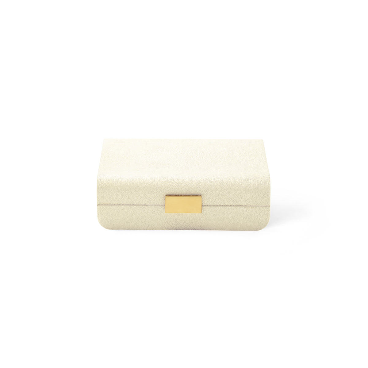 Modern Shagreen Small Jewelry Box in Cream