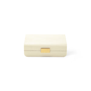 Modern Shagreen Small Jewelry Box in Cream