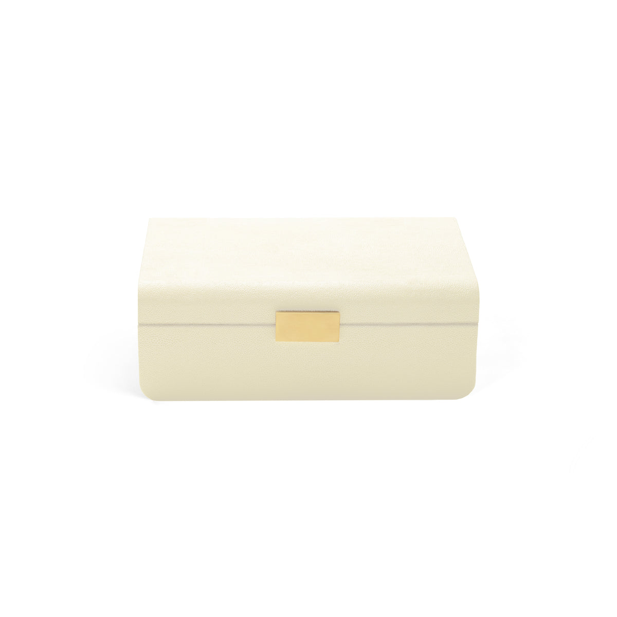 Modern Shagreen Large Jewelry Box in Cream