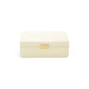 Modern Shagreen Large Jewelry Box in Cream