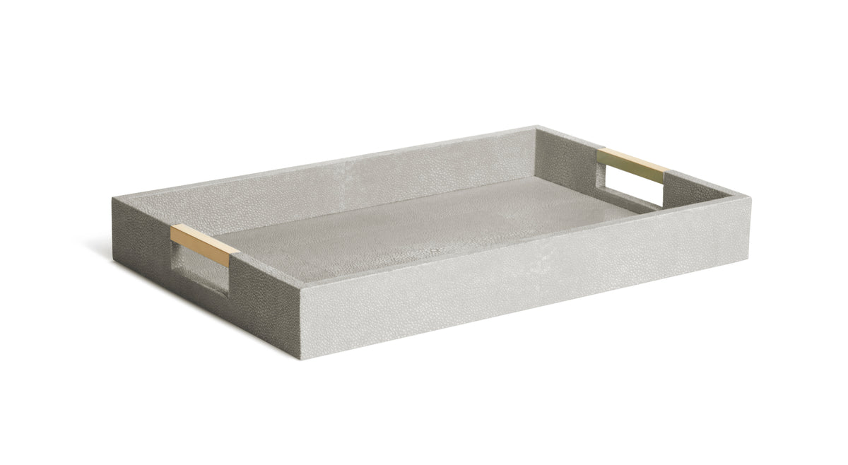 Modern Shagreen Desk Tray in Dove