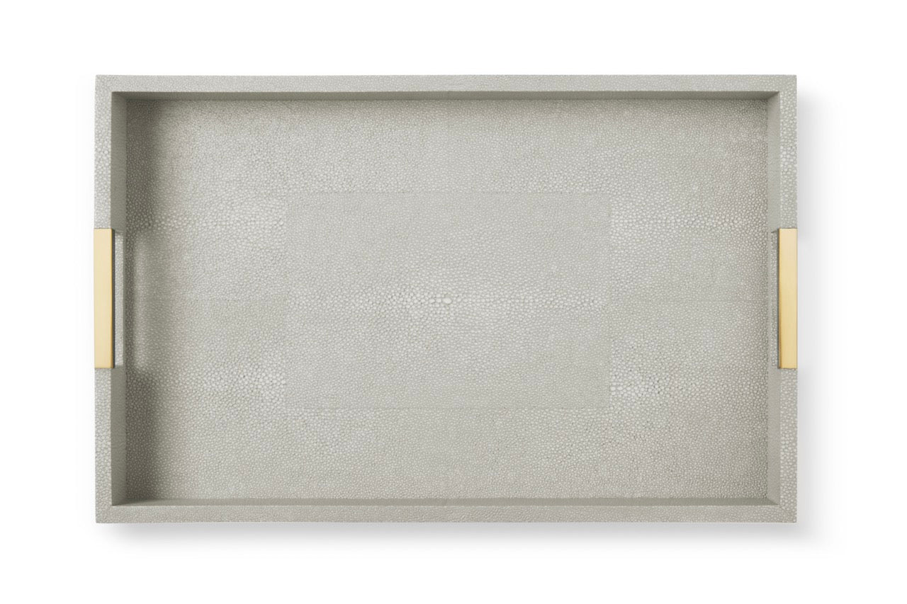 Modern Shagreen Desk Tray in Dove