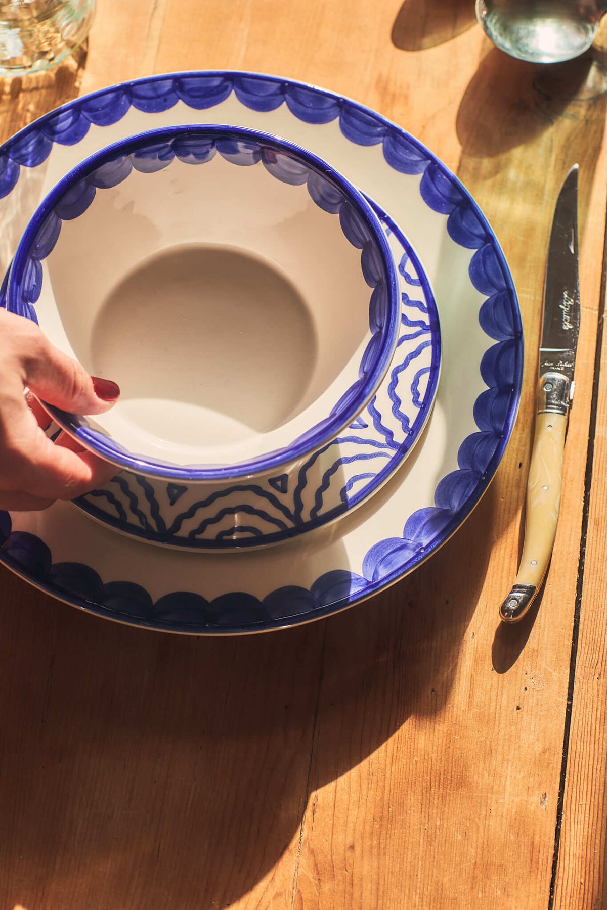Blue Scallop Dinner Plate