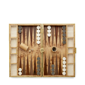Cream Shagreen Backgammon Set with Dice