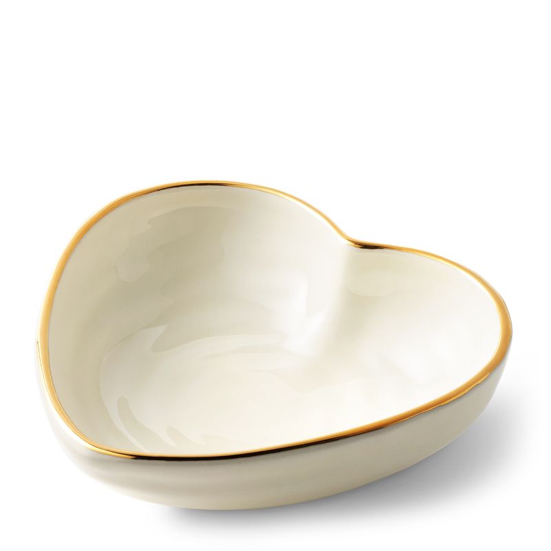Heart Dish in Cream & Gold