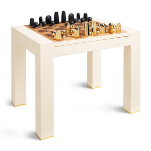 Shagreen Chess Side Table in Cream