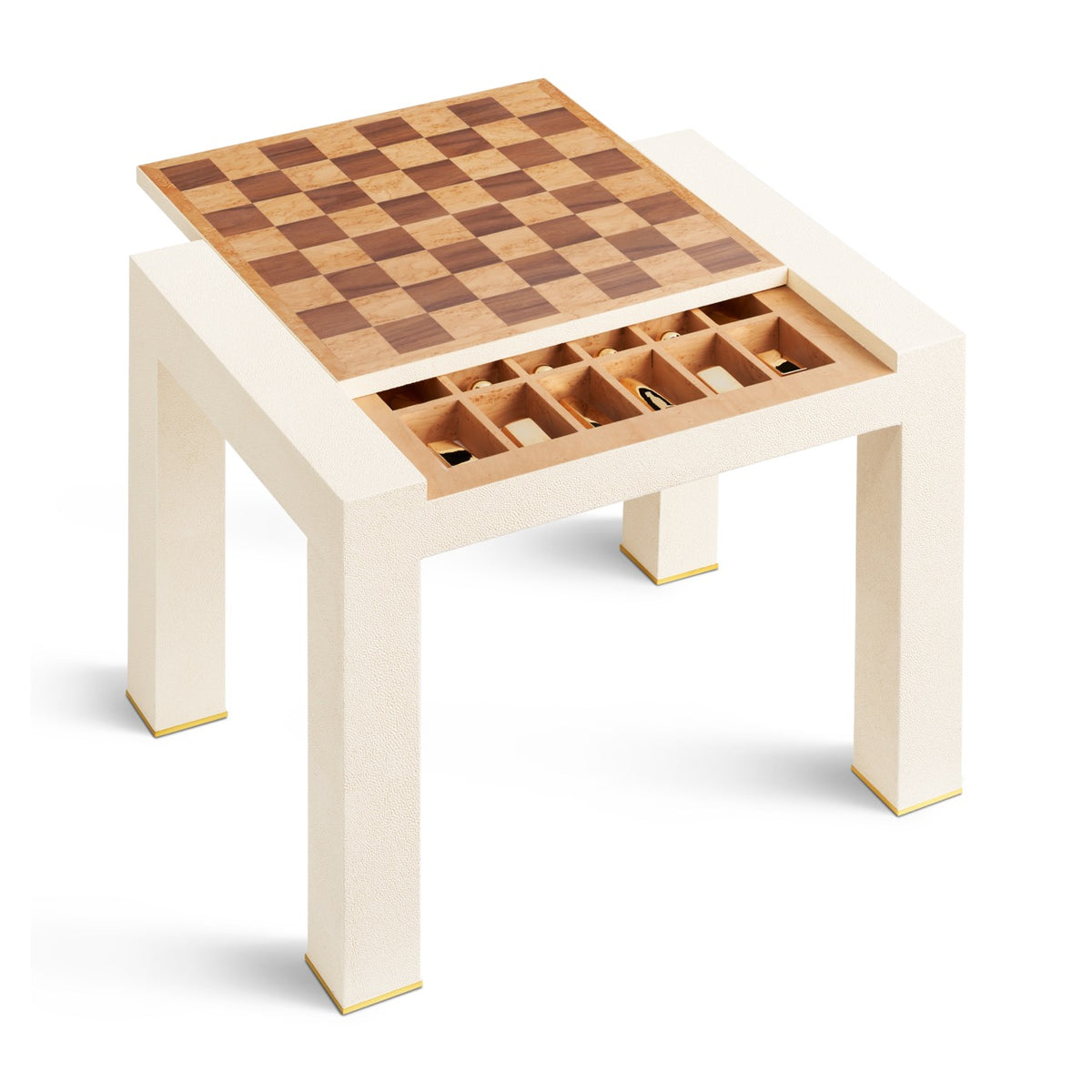 Shagreen Chess Side Table in Cream