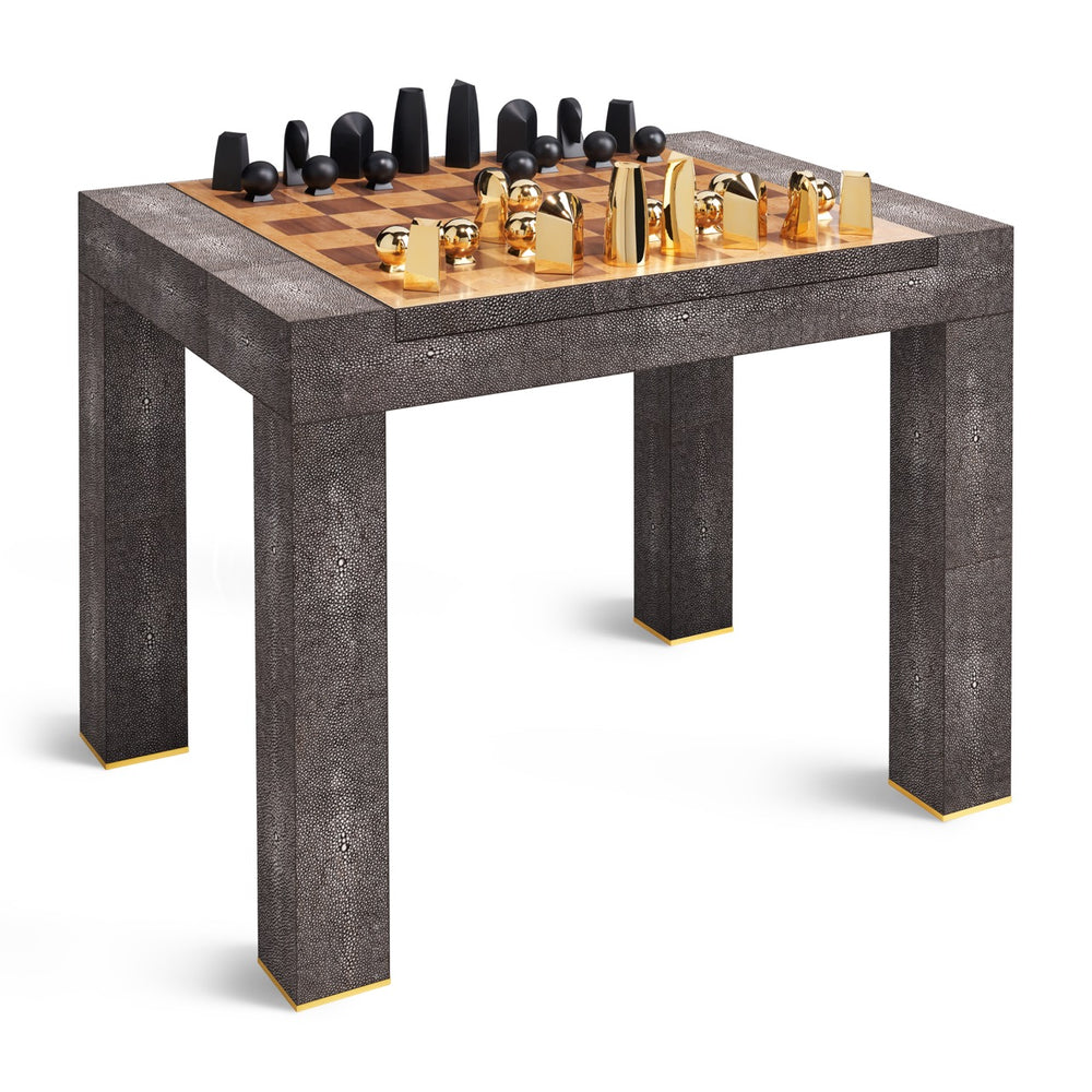 Shagreen Chess Side Table in Chocolate