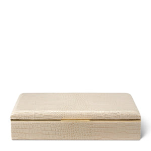 Classic Croc Leather Desk Box in Fawn