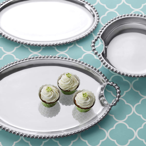 Pearled Large Oval Platter