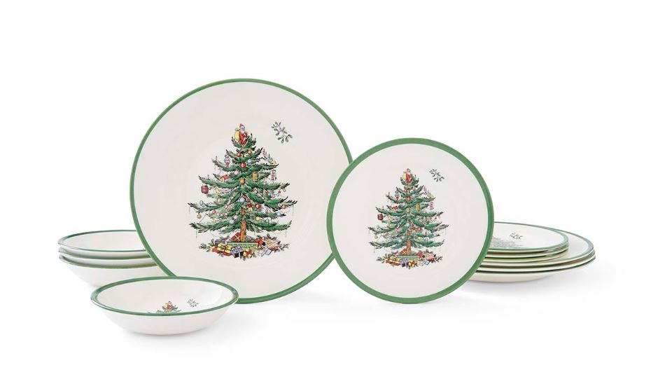 Christmas Tree 12 Piece Dinner Set