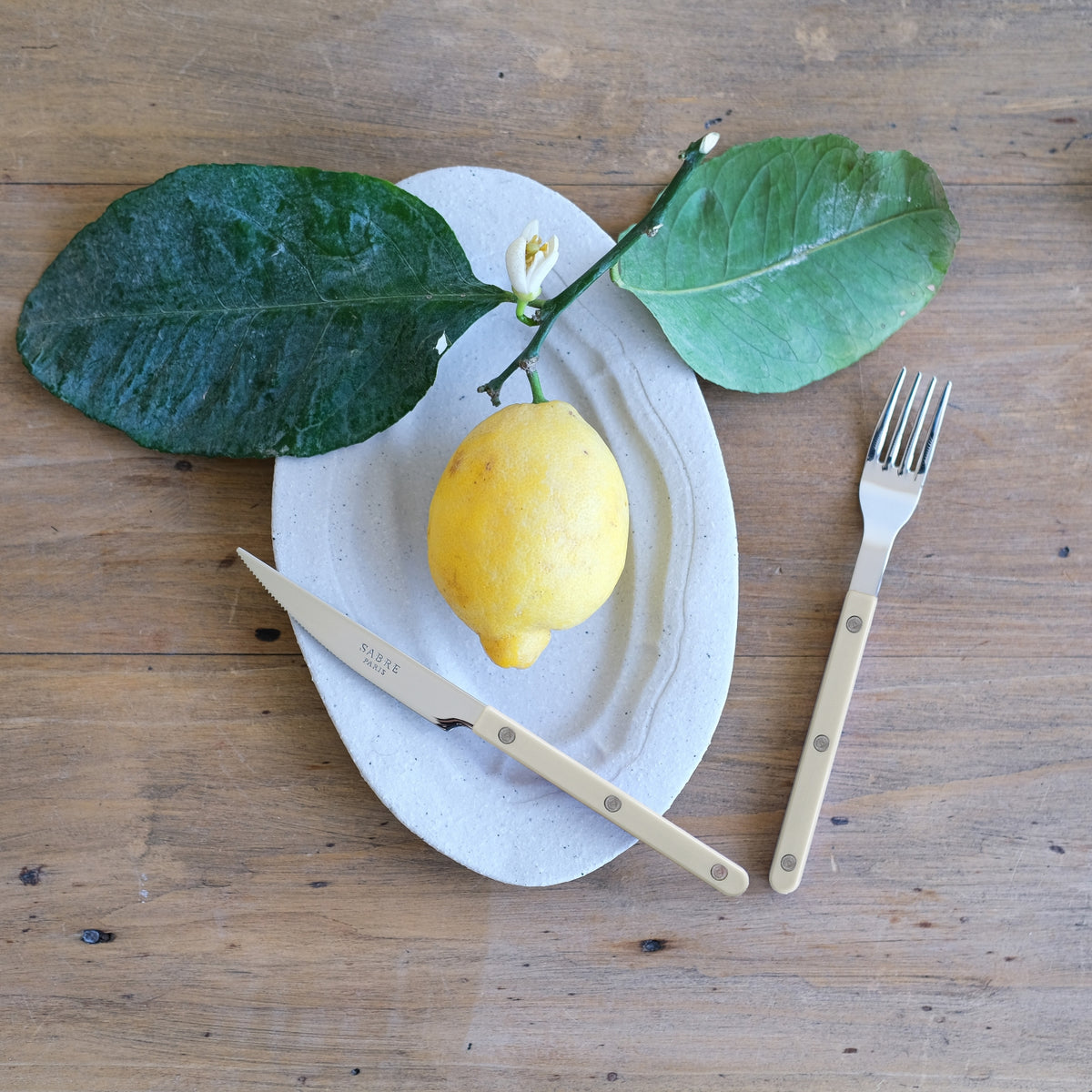 Bistrot Place Setting in Light Kaki, Set of 5