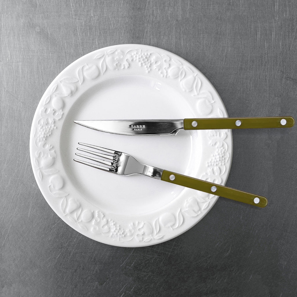 Bistrot Place Setting in Green Fern, Set of 5