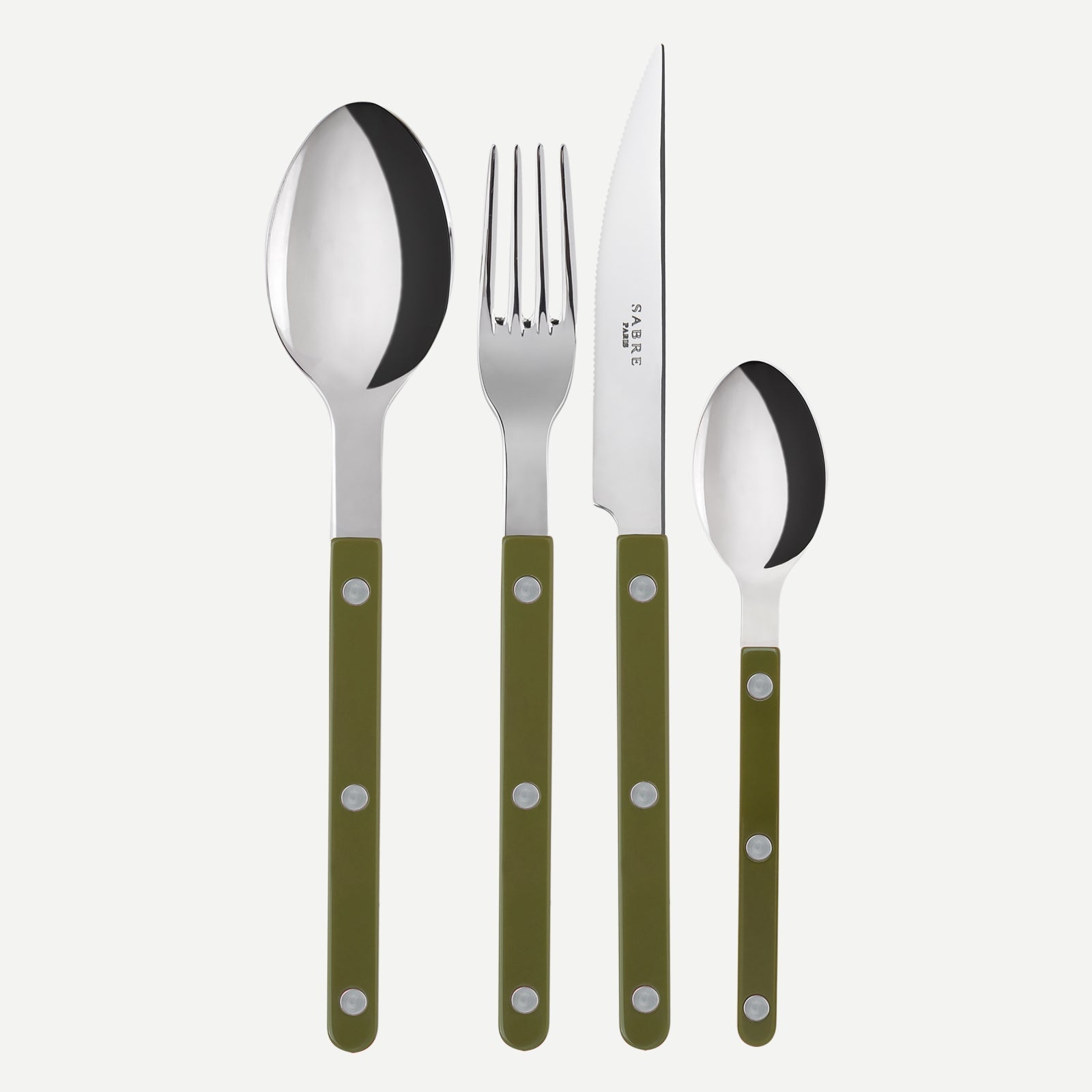 Bistrot Solid, Green fern - 4 piece