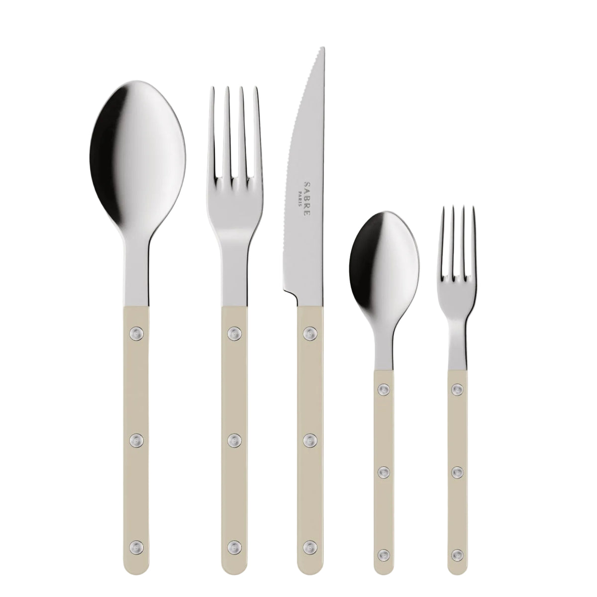 Bistrot Place Setting in Light Kaki, Set of 5