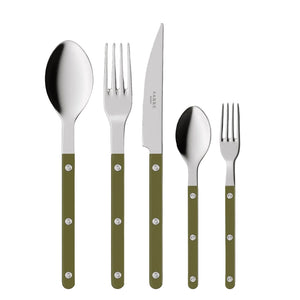 Bistrot Place Setting in Green Fern, Set of 5
