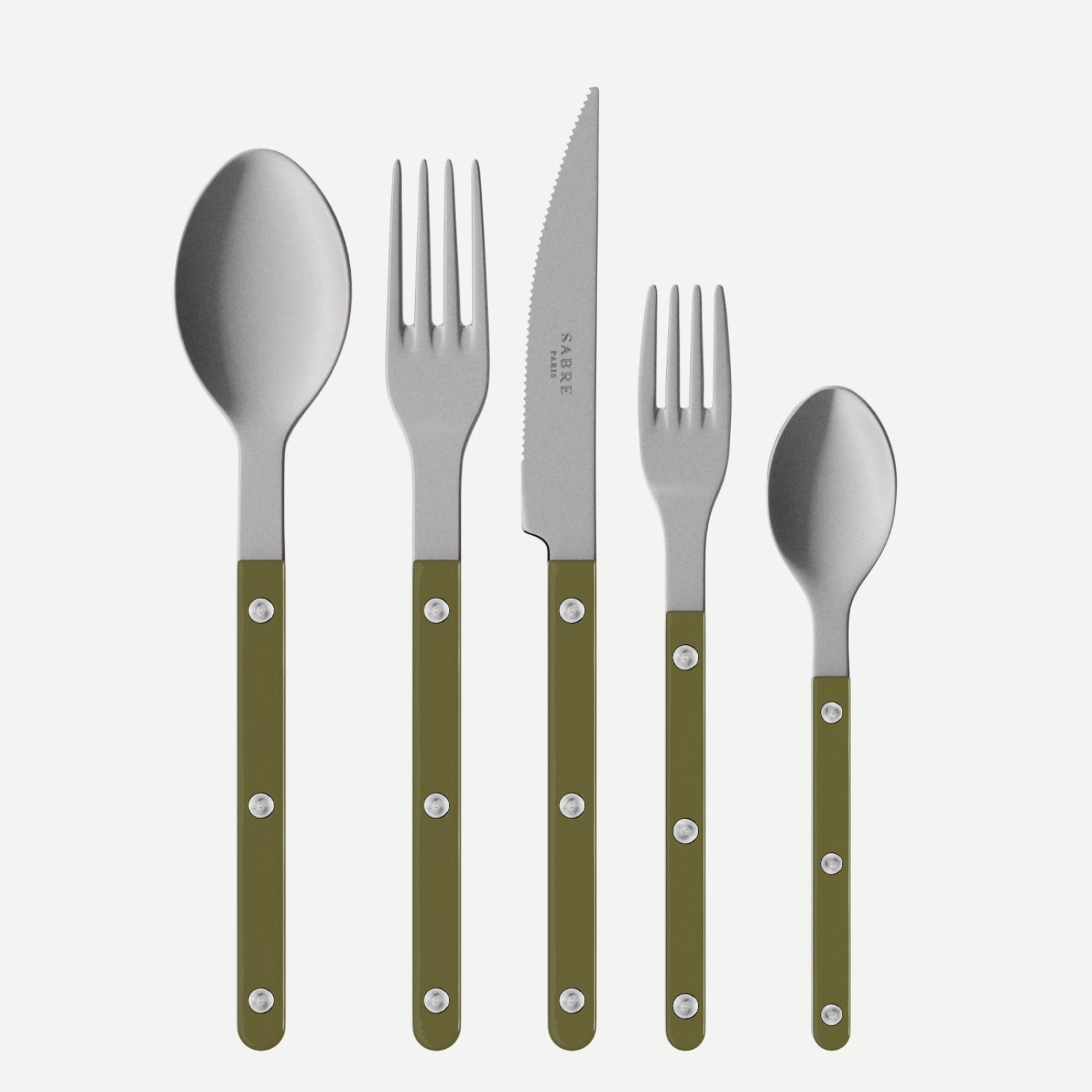 5-piece Cutlery Set in Green Fern (Vintage Finish)