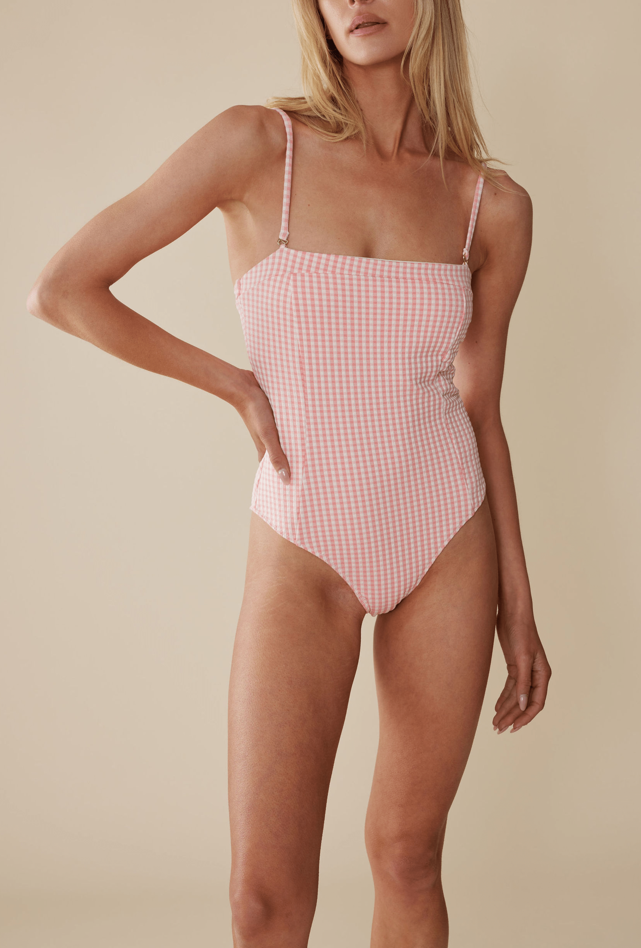 The Ines One Piece in Primrose Plaid