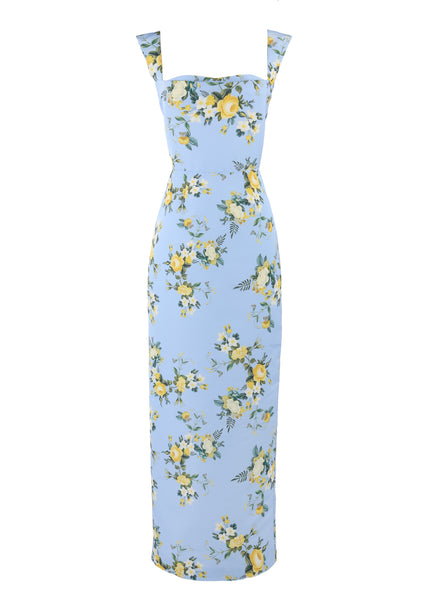 OTM Exclusive: Dress in Blue & Yellow Floral L OTM Exclusive: Dress in Blue & Yellow Floral L