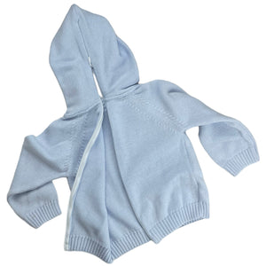 Zip Back Hoodie with Raglan Sleeve in Blue