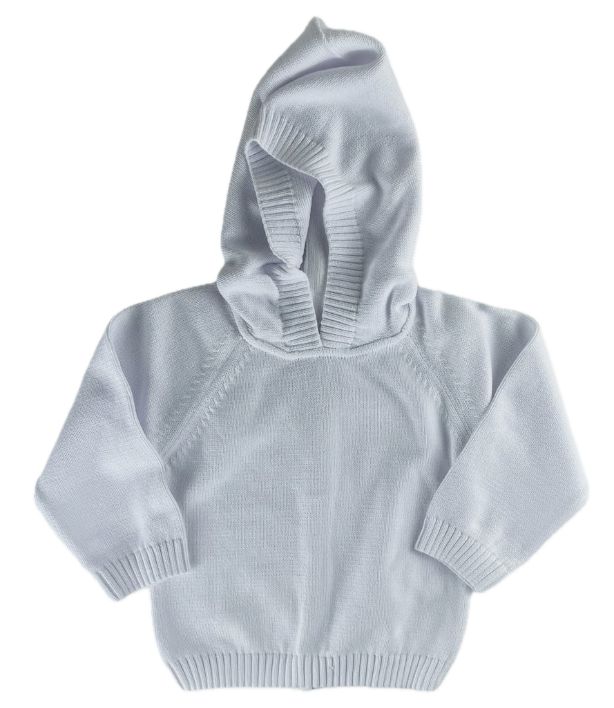 Zip Back Hoodie with Raglan Sleeve in White